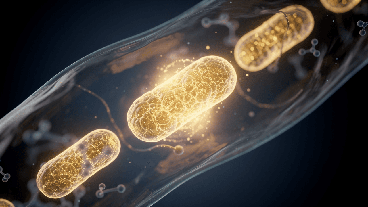 Mitochondrial cellular regeneration visualization — metabolic health transformation